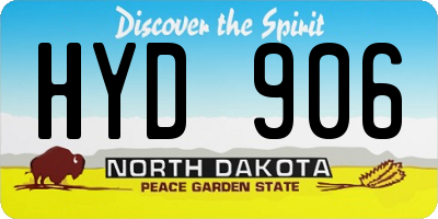 ND license plate HYD906