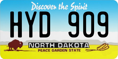 ND license plate HYD909