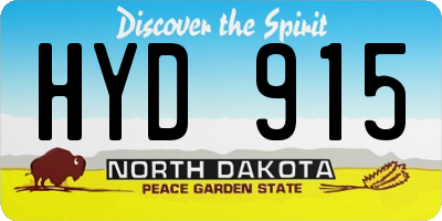 ND license plate HYD915
