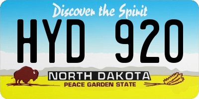 ND license plate HYD920