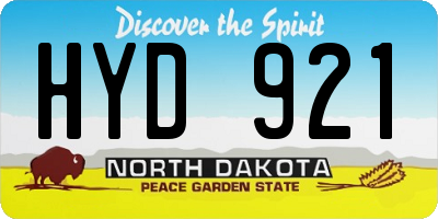 ND license plate HYD921