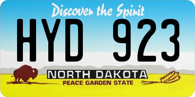 ND license plate HYD923
