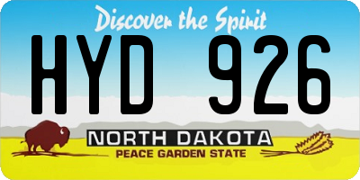 ND license plate HYD926