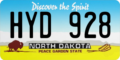 ND license plate HYD928
