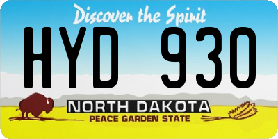 ND license plate HYD930