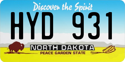 ND license plate HYD931
