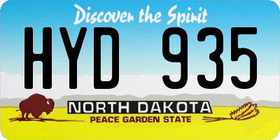ND license plate HYD935