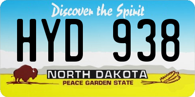 ND license plate HYD938