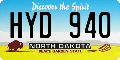 ND license plate HYD940