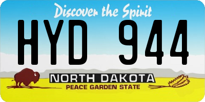 ND license plate HYD944