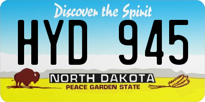 ND license plate HYD945