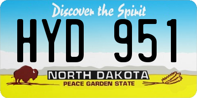 ND license plate HYD951
