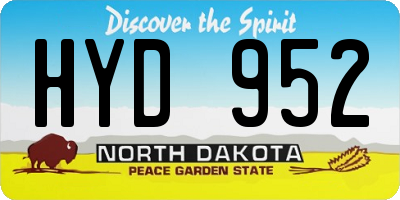 ND license plate HYD952