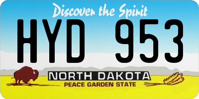 ND license plate HYD953