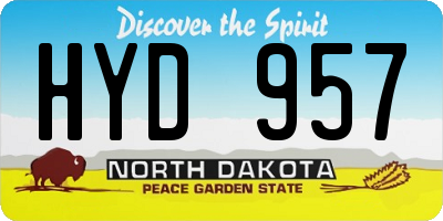 ND license plate HYD957
