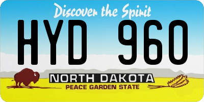 ND license plate HYD960