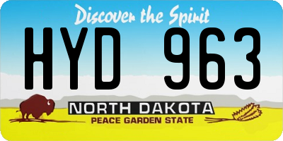 ND license plate HYD963