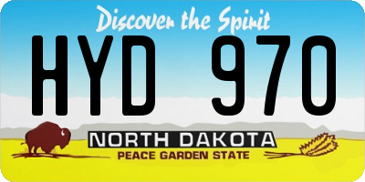 ND license plate HYD970