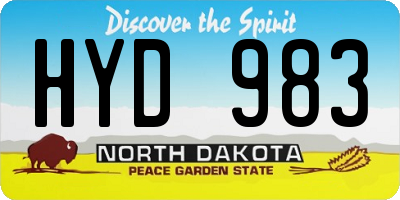 ND license plate HYD983
