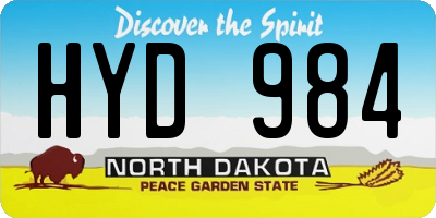 ND license plate HYD984