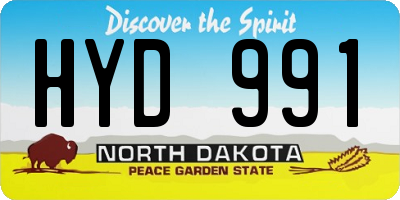 ND license plate HYD991
