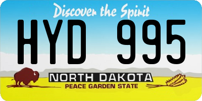 ND license plate HYD995