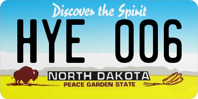 ND license plate HYE006