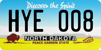 ND license plate HYE008