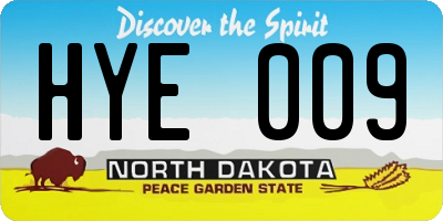 ND license plate HYE009
