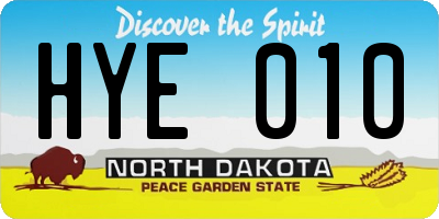 ND license plate HYE010