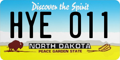ND license plate HYE011
