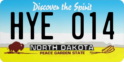 ND license plate HYE014