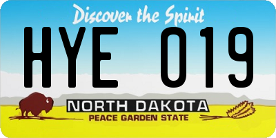 ND license plate HYE019