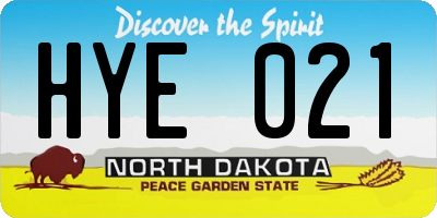ND license plate HYE021