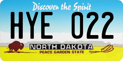 ND license plate HYE022