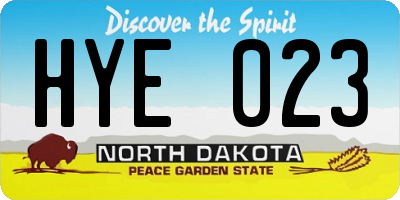 ND license plate HYE023
