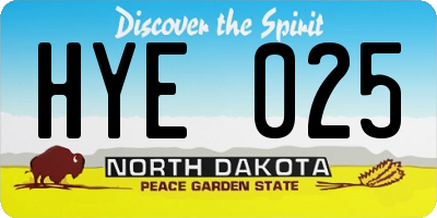 ND license plate HYE025