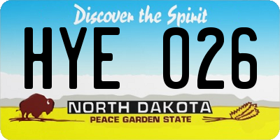 ND license plate HYE026