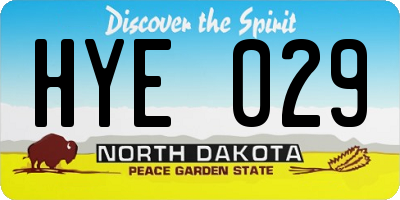 ND license plate HYE029