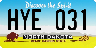 ND license plate HYE031
