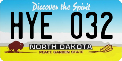 ND license plate HYE032