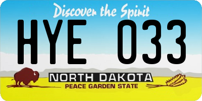 ND license plate HYE033