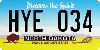 ND license plate HYE034