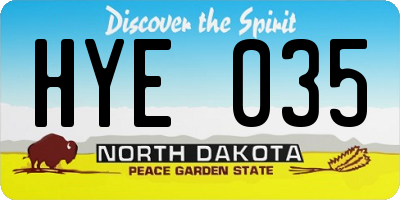 ND license plate HYE035