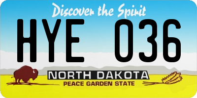 ND license plate HYE036