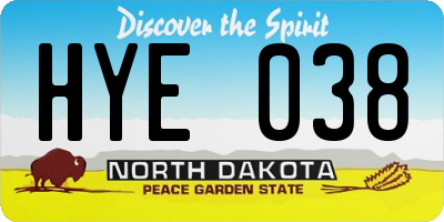 ND license plate HYE038