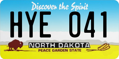 ND license plate HYE041
