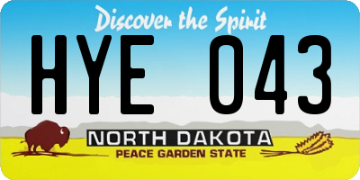 ND license plate HYE043