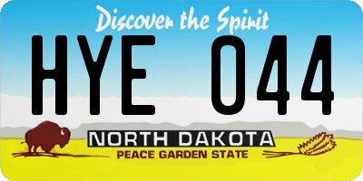 ND license plate HYE044
