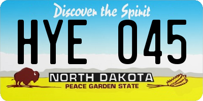 ND license plate HYE045